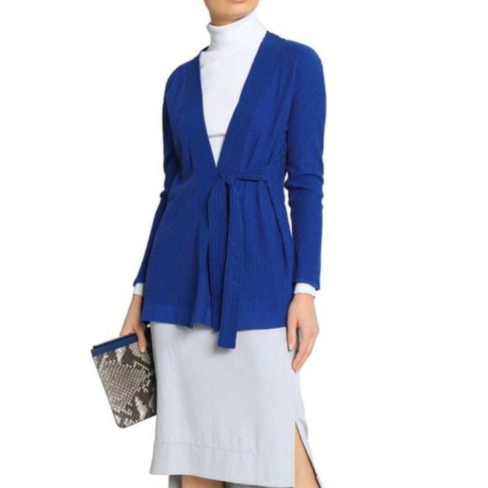 SANDRO Manon Silk-trimmed Wrap Cardigan